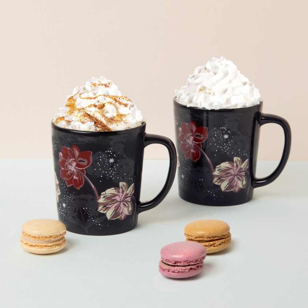 XO Sienna Floral Twilight Mug Set, New!